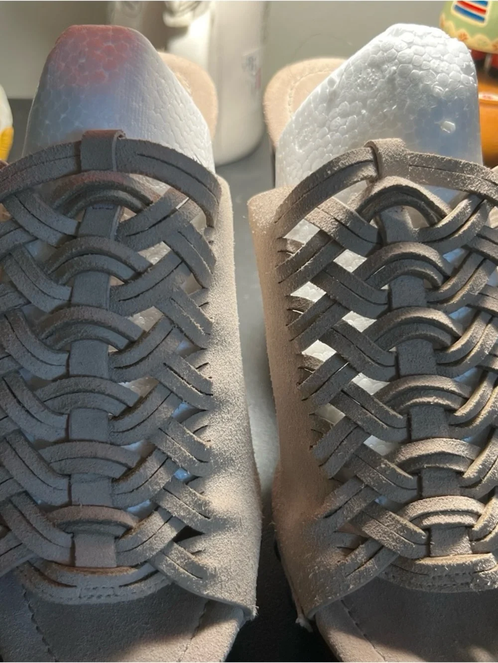 Michael Kors Taupe Braided Slide Sandals